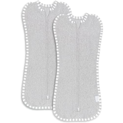 Swaddle Blanket Snug Baby Girl Boy Easy Zipper Wrap 2 Pack Newborn Infant Sleep Sack by Comfy Cubs (Grey, 0-3 Months)