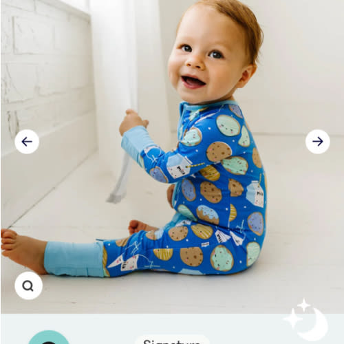 Blue Cookies & Milk Zippy - Little Sleepies