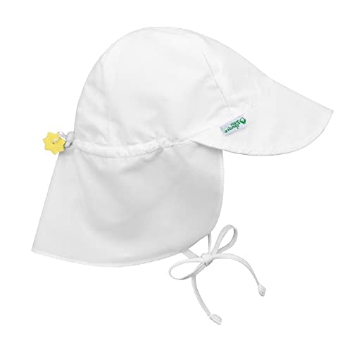 i play. Baby Flap Sun Protection Swim Hat, White, 0-6 Months
