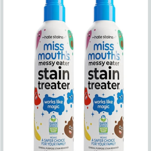 Miss Mouth's Messy Eater Stain Treater Spray - 4oz 2 Pack Stain Remover - Newborn & Baby Essentials - No Dry Cleaning Food, Grease, Coffee Off Laundry, Underwear, Fabric