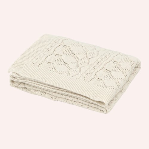 Pointelle Baby Knit Throw - Off White
