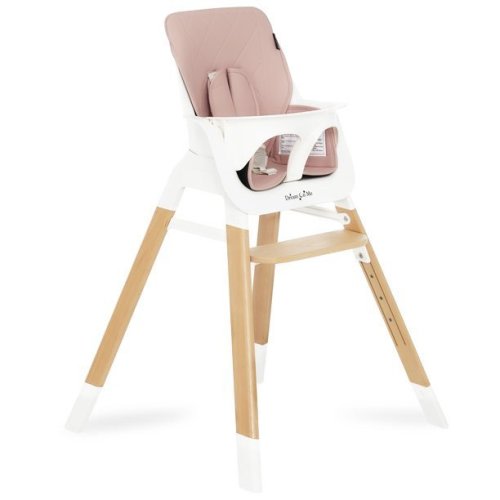 Dream On Me Nibble Wooden Highchair, Compact High Chair, Light Weight, Portable, Pink