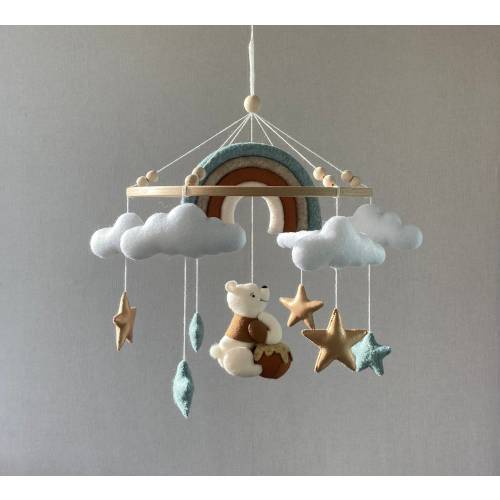 Winnie and his friends, Baby mobile boy, cot girl mobile, Vintage Winnie Nursery, hanging teddy bear mobile, baby shower, newborn gift.