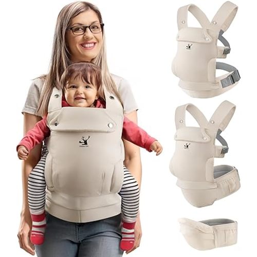 Baby Carriers, Baby Carrier with Hip Seat, 9 in 1 Baby Carrier Newborn to Toddler, 3-36 Month Baby Sling, Adjustable Detachable Baby Hip Seat, Enhanced Lumbar Support, Ideal for Hands-Free Parenting