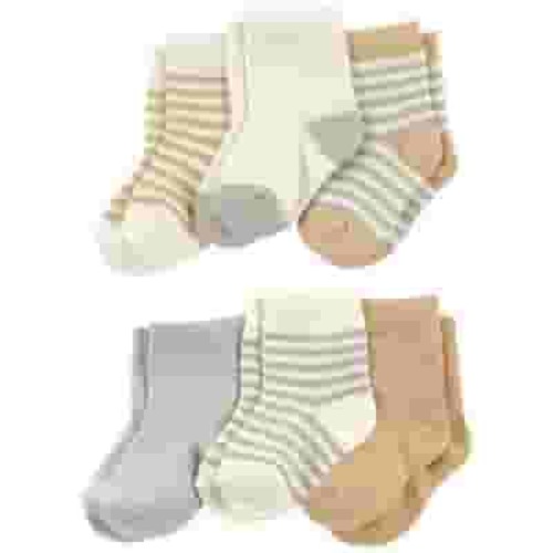 Touched by Nature Baby Unisex Organic Cotton Socks, Neutral Stripes, 6-12 Months