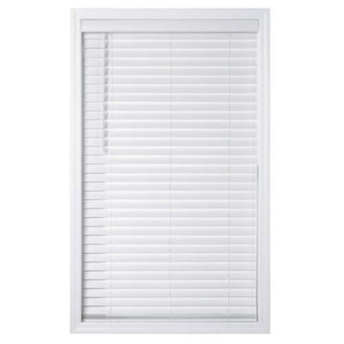 Better Homes & Gardens 2" Cordless Faux Wood Horizontal Blinds, White, 30" W x 64" L