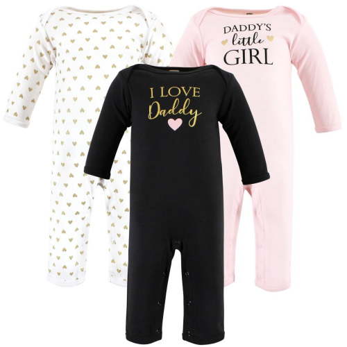 Hudson Baby Infant Girl Cotton Coveralls, Girl Daddy, 6-9 Months
