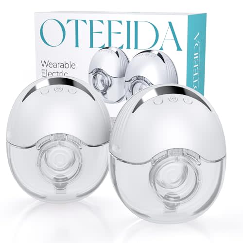 Hands Free Breast Pump Wearable MY-375 - Strong Suction, Low Noise, Wearable Breastfeeding Pump with 4 Mode &12 Levels, Portable Electric Breast Pump 24mm - 17/19/21/Insert/Flange, 2 Pack (White)