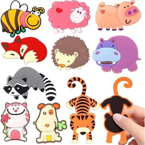 VNDUEEY Fridge Magnets, 10 Pack Cute Farm Animal Magnets, Fun Refrigerator Magnet Whiteboard Magnet, Full Back Magnetic Play Animal, Gifts for Boys and Girls