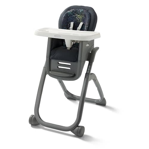 Graco DuoDiner DLX Highchair, 6 Stages of Use – Infant to Baby High Chair, Infant to Toddler Booster Seat, Youth Stool, 5 Adjustable Height Positions, Splatter Art