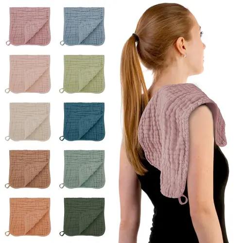 HIPHOP PANDA Muslin Burp Cloths, 10 Pack - Large 20" X10" - Ultra Absorbent and Soft 100% Cotton Baby Essentials Drool Rags and Messes for Newborn - Colorful Designs for Boy Girl, Multicolor