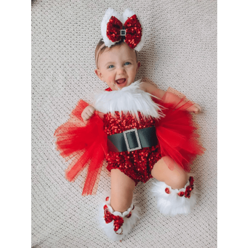 Baby Christmas Set(Headband+Romper +Legging)