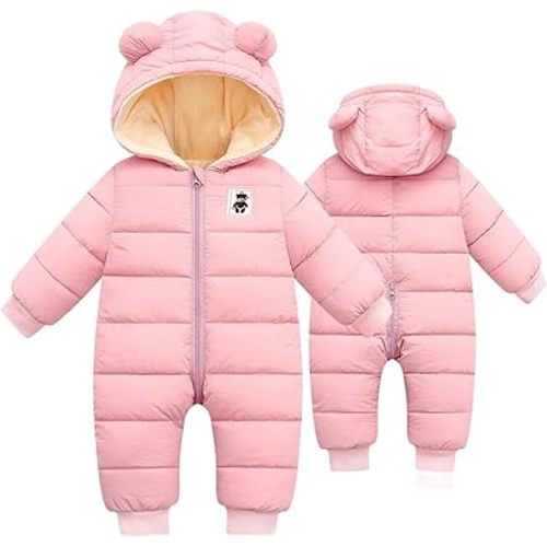 Baby Boys Girls Snowsuit Infant Winter Clothes Newborn Hooded Jacket Toddler Jumpsuit Coat