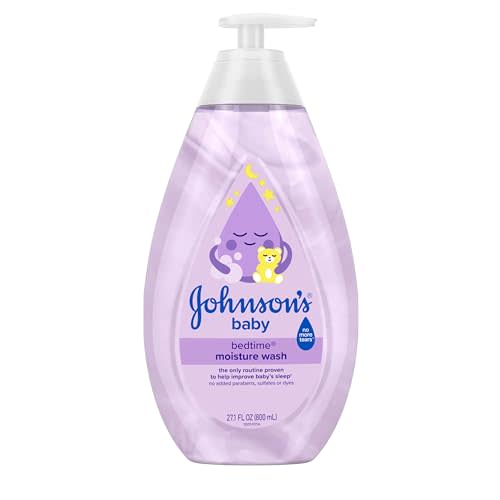 Johnson's Baby Bedtime Moisture Body Wash, Soothing NaturalCalm Aromas, Nighttime Bath Wash to Help Calm Baby Before Bed, Baby Wash, No added Parabens & Sulfates, 27.1 fl. oz