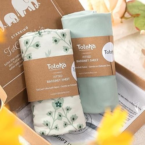 Bassinet Sheets Compatible with Baby Delight Beside Me Dreamer Bassinet, 33x20 for Baby Bedside Sleeper - Buttery Soft, Premium Stretchy Jersey Knit Sheets, 2 Pack