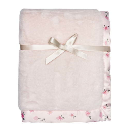 Modern Moments By Gerber Baby & Toddler Girl Plush Blanket with Satin Trim, Light Pink