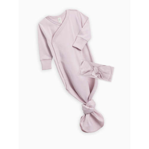 Organic Baby Kimono Gown & Bow Wrap Set (0-3M)