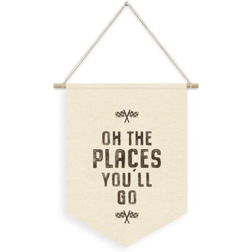 Boy Room Decor,Playroom Decor,Race Car Room Canvas Banner Wall Art Decor,Racing Flag Hanging Canvas Banner,Racing Enthusiast Gifts