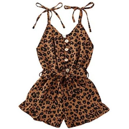 Toddler Baby Girl Heart Print Suspender Romper Jumpsuit Playsuit Holiday Clothes Kids Summer Outfit