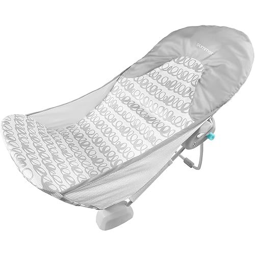 Summer Infant by Ingenuity Foldaway 2-Position Baby Bath Seat, Adjustable Support for Sink or Bathtub, Ages 0-6 Months up to 20 Pounds, Machine-Washable Sling