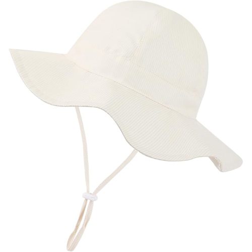 Baby Girl Sun Hat Toddler Beach Hats with UPF 50+ Protective Infant Summer Hat with Wide Brim Baby Girls Bucket Hat