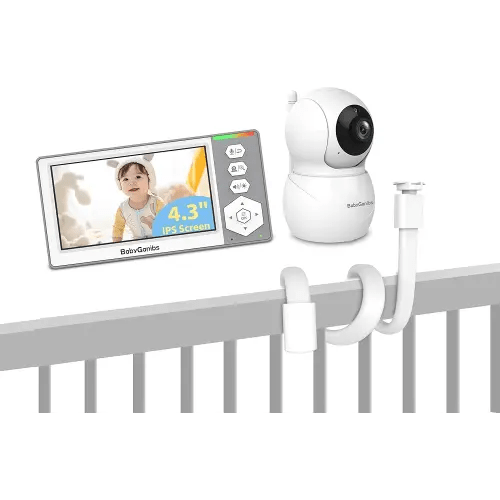 Camera Mount Work with Remote Pan-Tilt-Zoom 4.3''Sreen with 30-Hour Battery, Baby Monitor with Camera and Audio, Video Baby Monitor with 1000ft Long Range, Baby Monitor No WiFi, Night Vision, ECO Mode