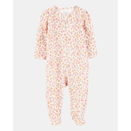 Baby Girl Floral 2-Way Zip Cotton Sleep & Play Pajamas - Pink | Carter's