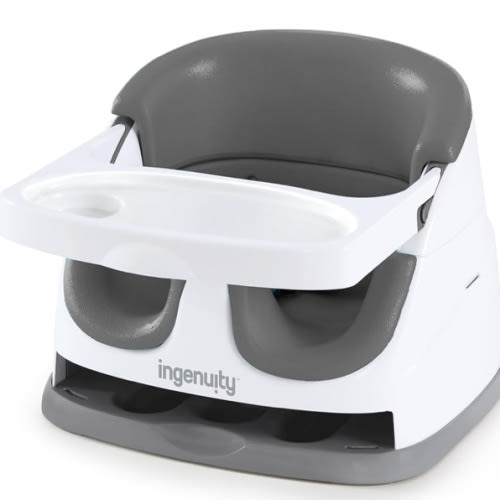 Ingenuity Baby Base 2-in-1 Booster Feeding and Floor Seat with Self-Storing Tray - Cashmere
