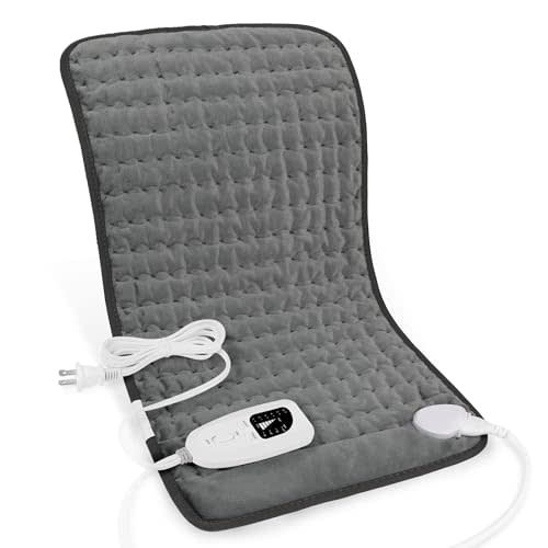 Heating Pad-Electric Heating Pads for Back,Neck,Abdomen,Moist Heated Pad for Shoulder,Knee,Hot Pad for Arms and Legs,Dry&Moist Heat & Auto Shut Off(Charcoal Gray, 12''×24')