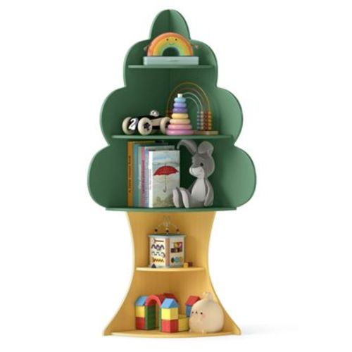 Safstar Tree Bookshelf for Kids 5-Tier Children Book Display Rack Toy Storage Organizer