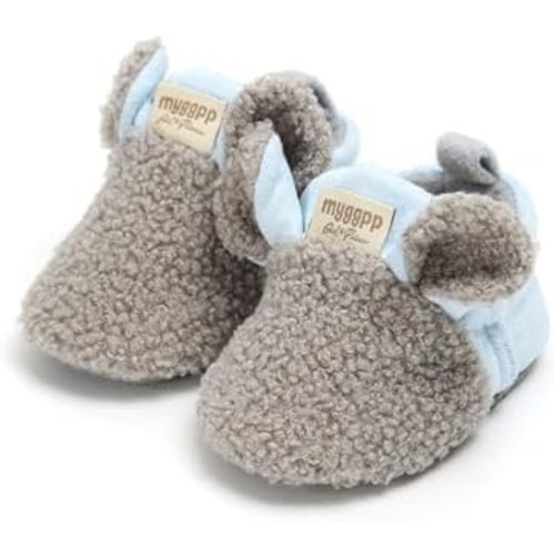 Baby Boys Girls Cotton Booties Non Skid Soft Sock Boots Infant Slippers Newborn First Walker Crib Shoes