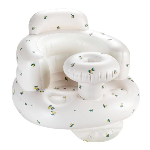 Inflatable Baby Seat with Tray, Comfortable Sit Me Up Floor Seat for Baby Learning to Sit, Portable Built in Air Pump Blow Up Baby Chair,Sitting Support Infant Chair for 3 Months Up (Olive)