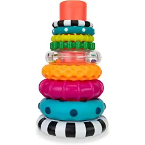 Sassy Stacks of Circles Stacking Ring STEM Learning Toy, Age 6+ Months, Multi, 9 Piece Set - 6-24 Month (1 Count)