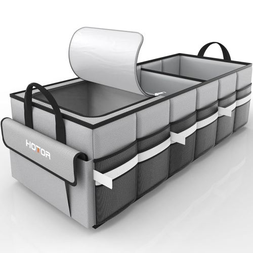 Amazon.com: HOTOR Trunk Organizer - Car Organizer with Built-In Leakproof Car Cooler, Collapsible Trunk Organizer with Cooler for Car, SUV, Sedan, with Base Panel (3 Compartments, Black),31.9"×12.6"×10.6" : Automotive