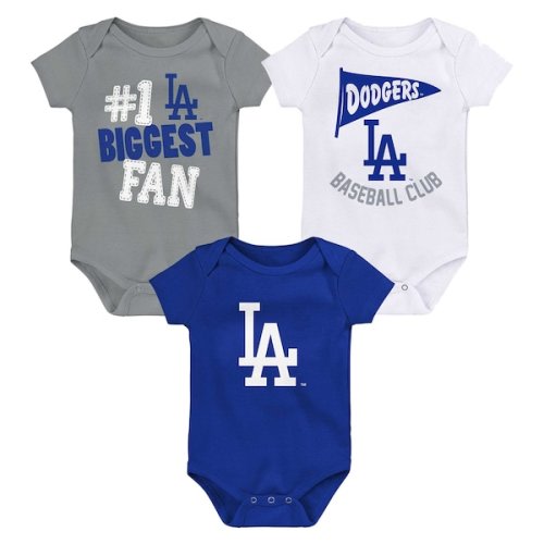 Los Angeles Dodgers Newborn & Infant 3-Pack Fan Pennant Bodysuit Set