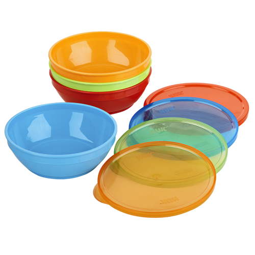 NUK First Essentials Bunch-a-Bowls, Assorted Colors, 4-Pack