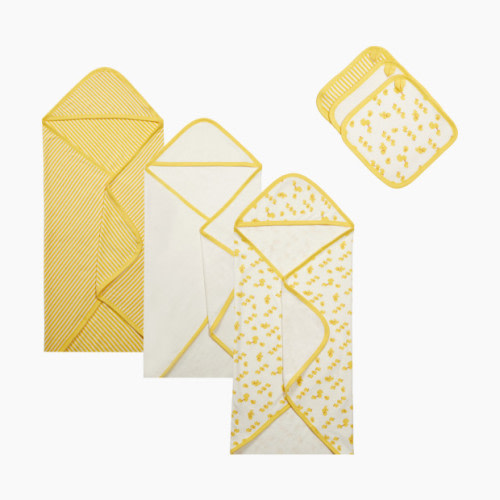 Small Story 6-Piece Organic Bath Time Set - Yellow Stripe