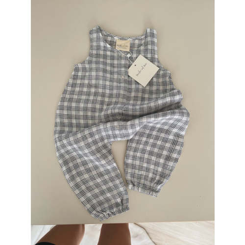 Linen Romper - Plaid