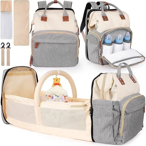 Diaper Bag Backpack Multifunctional Diaper Backpack with Extension Pad for Baby Boy and Girl Travel Baby Bag for Moms Dads