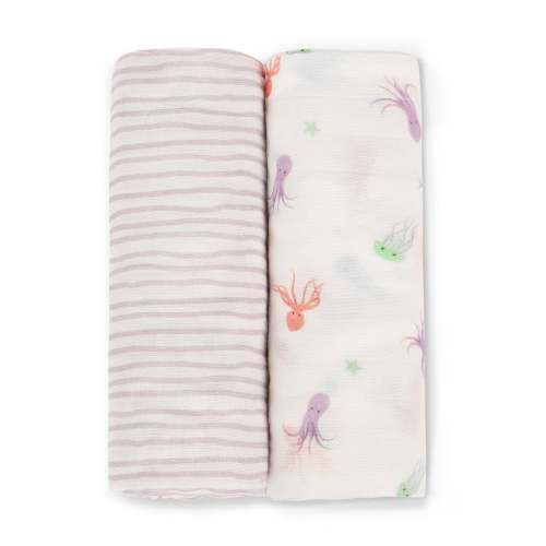 Octopus & Lavender Wave Swaddle Set