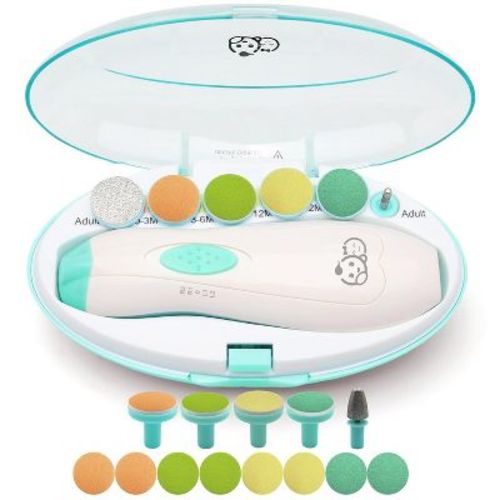 Baby Nail Trimmer 21 in 1, Usage Labeled Case & 13 Extra Replacement Tools, Nail File & Clipper, (Green)