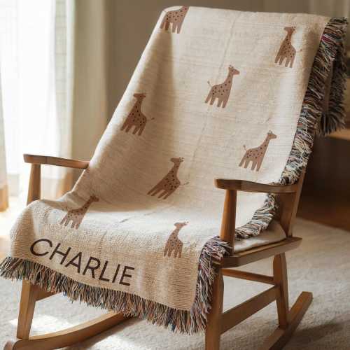 Personalized Baby Blanket Boy Safari Nursery Decor Baby Shower Gift Newborn Blanket Custom Name Safari Baby Blanket Gift For Baby Boy Girl