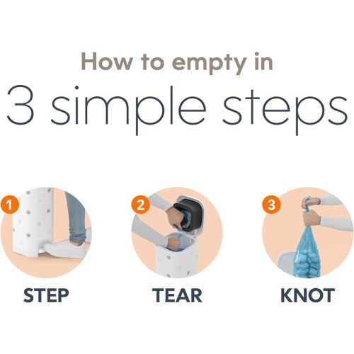 Diaper Genie Select Pail (Polka Dot) is Made of Durable Stainless Steel and Includes 1 Starter Square Refill That can Hold up to 165 Newborn-Sized Diapers.