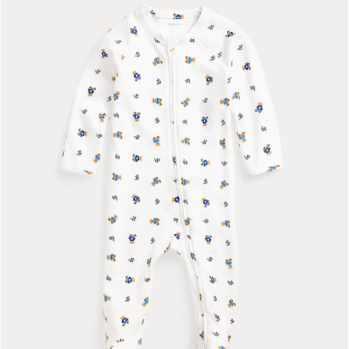 Ralph Lauren Bear Cotton Interlock Coverall