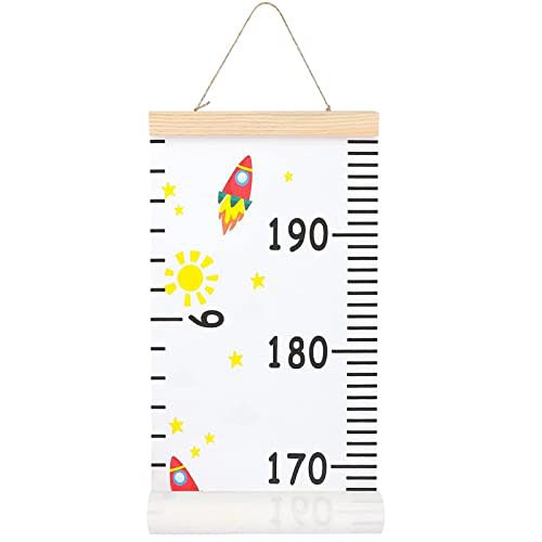 MIBOTE Baby Growth Height Chart Handing Ruler Wall Decor for Kids, Canvas Removable Height Growth Chart 79" x 7.9" (Colorful)
