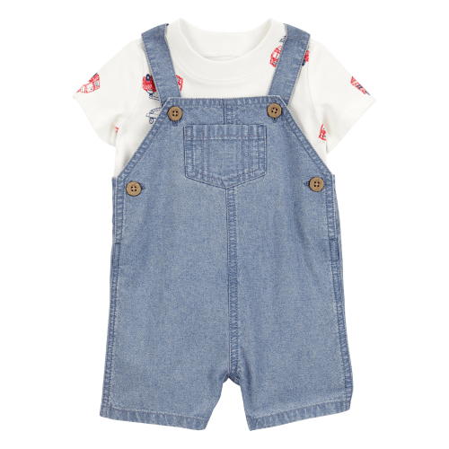 Baby 2-Piece Fire Truck Tee & Shortall Set - Carter's | Carter's