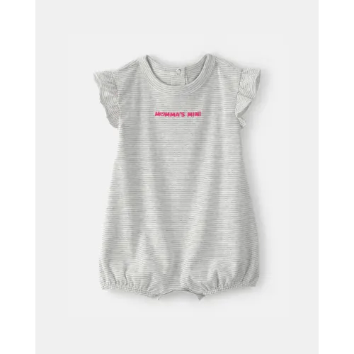 Baby Girl 'Momma's Mini' Short-Sleeve Romper - Grey | Carter's