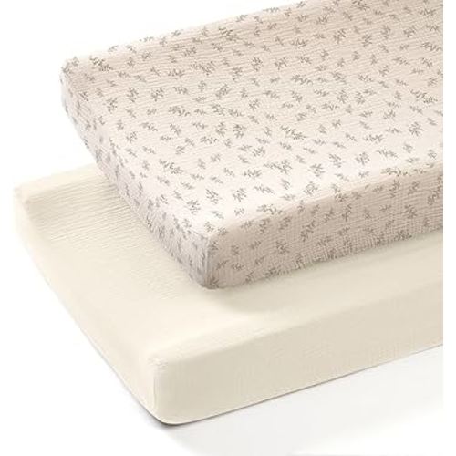 lulumoon Muslin Changing Pad Covers: Baby Cotton Changing Table Covers - Soft Changing Pad Sheets for Boys Girls