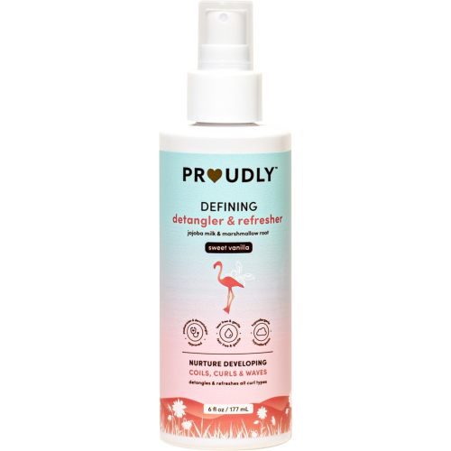 PROUDLY Defining Detangler & Refresher by Gabrielle Union & Dwyane Wade, Black & Brown Babies Coils, Curls & Waves, Detangling & Conditioning Spray, Sweet Vanilla, 6 oz