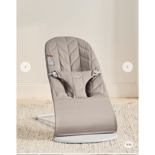 BabyBjörn Bouncer Bliss in Sand Gray, Woven Petal Quilt